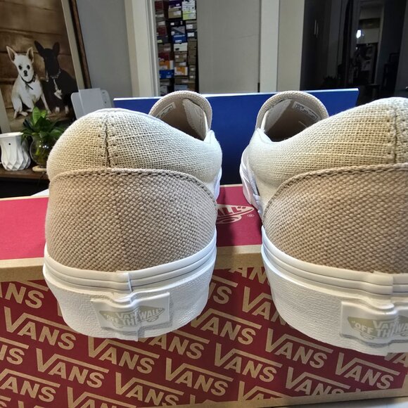 Vans Classic Slip-On Summer Linen Incense Men Unisex Casual Shoes SZ 10 NEW - Picture 5 of 14